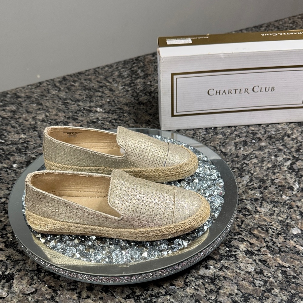 Charter Club Women's Metallic Espadrilles 5.5 NEW